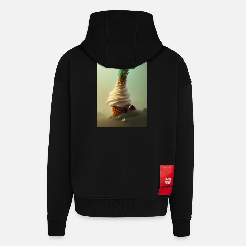 Eiscreme - Zip Hoodie - made by SPREAD - SOLID BLACK