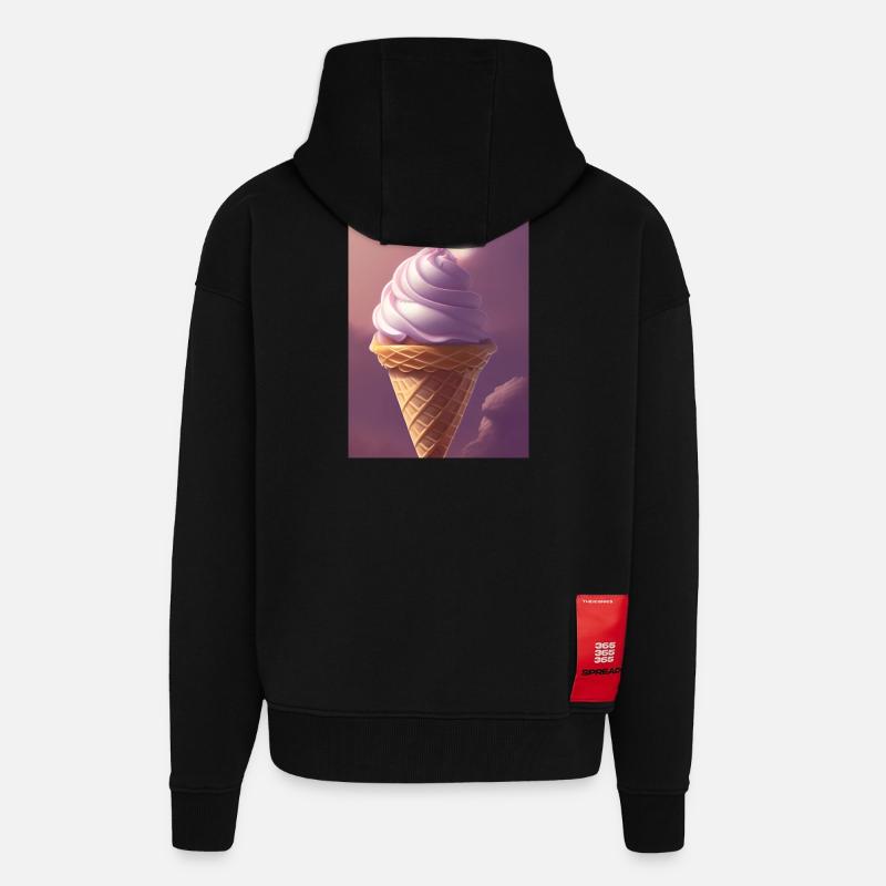 Eiscreme - Zip Hoodie - made by SPREAD - SOLID BLACK