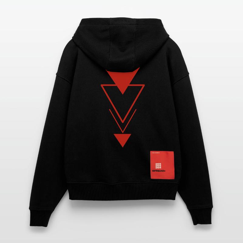 Triangular symbol (red) Zip Hoodie - made by SPREAD