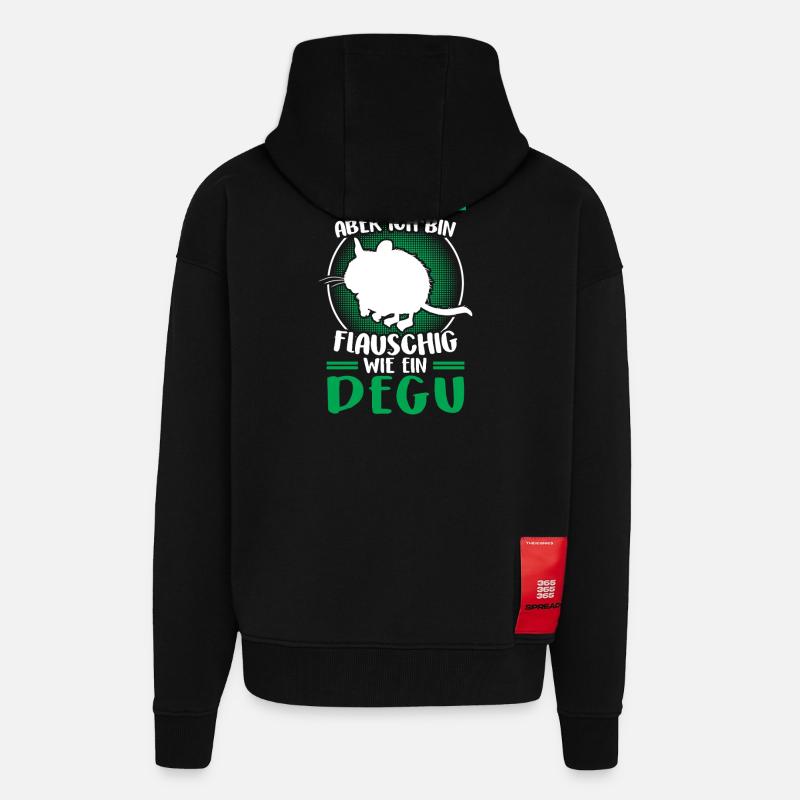 Octodon pas parfait Octodo commun - Veste à capuche bio épaisse oversize fabriqué en UE - SOLID BLACK