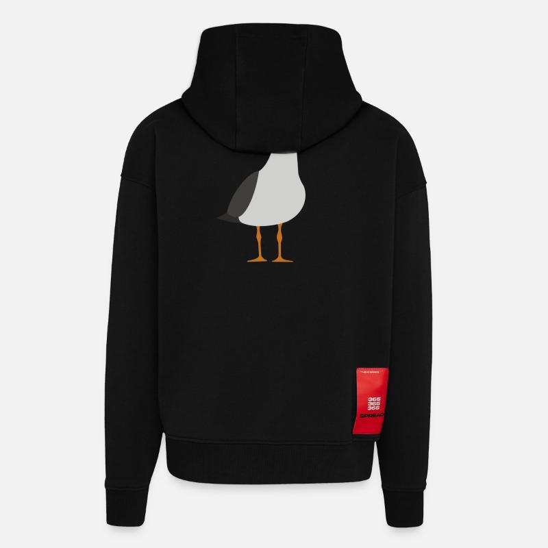 Mouette - Veste à capuche bio épaisse oversize fabriqué en UE - SOLID BLACK
