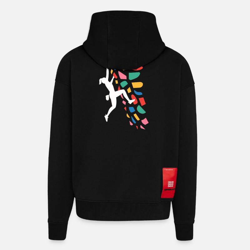 Boulder-Kletterer Bunte Griffe - Zip Hoodie - made by SPREAD - SOLID BLACK