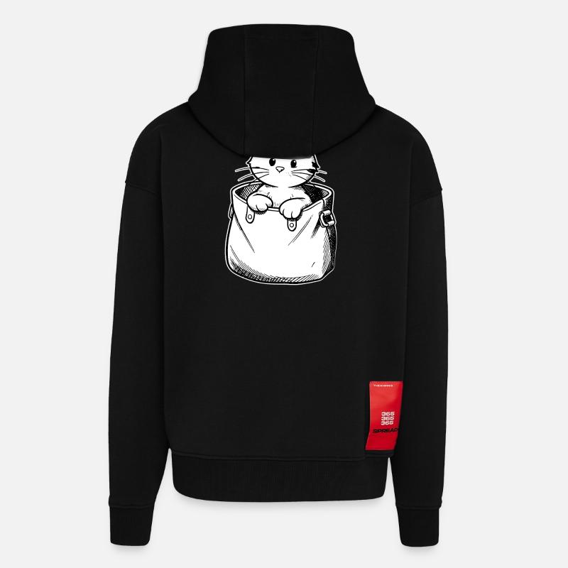Kätzchen im Beutel Illustration - Zip Hoodie - made by SPREAD - SOLID BLACK