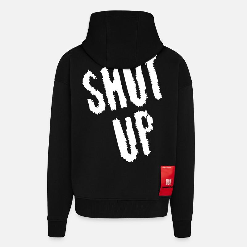 Sei still! (weiß) - Zip Hoodie - made by SPREAD - SOLID BLACK