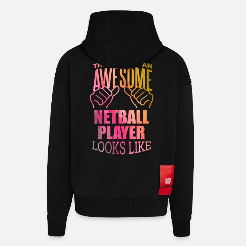 Netball - Veste à capuche bio épaisse oversize fabriqué en UE - SOLID BLACK