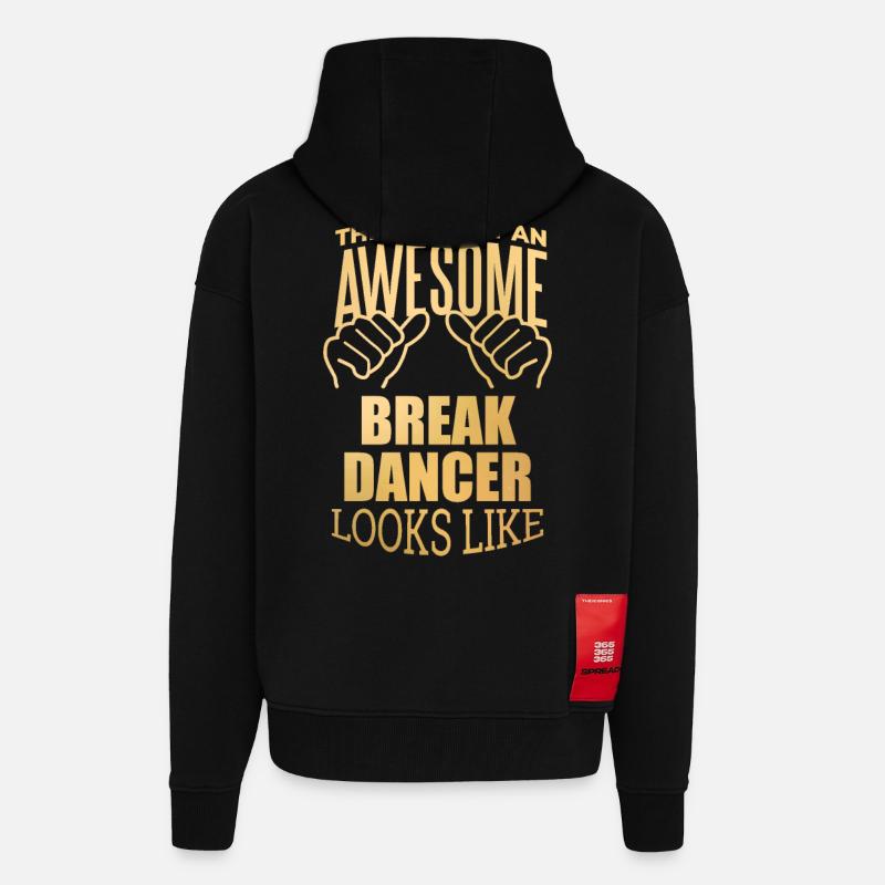 breakdancer - Veste à capuche bio épaisse oversize fabriqué en UE - SOLID BLACK