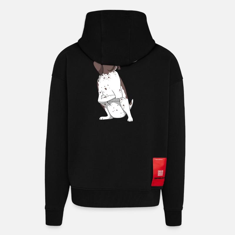German Pointer Hund Deutsch Kurzhaar - Zip Hoodie - made by SPREAD - SOLID BLACK