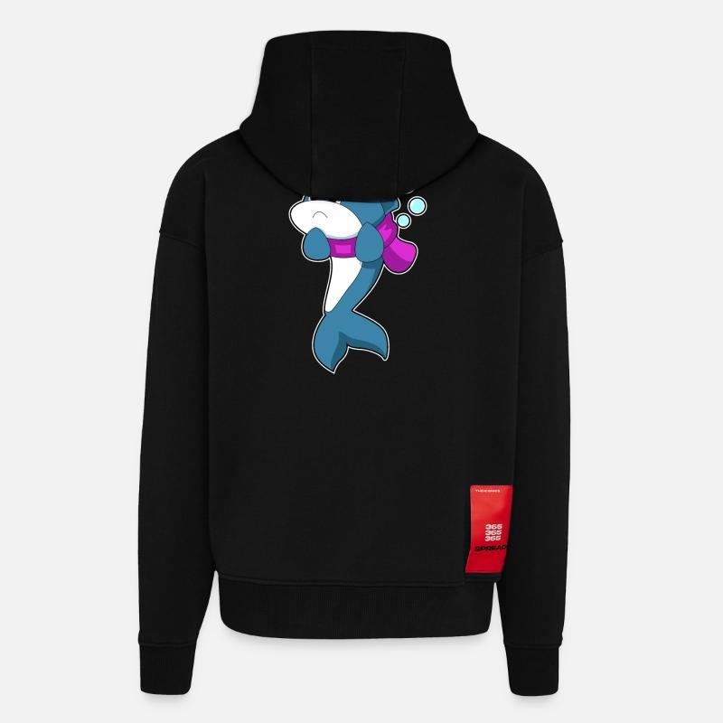 Delfin Kopfschmerzen - Zip Hoodie - made by SPREAD - SOLID BLACK
