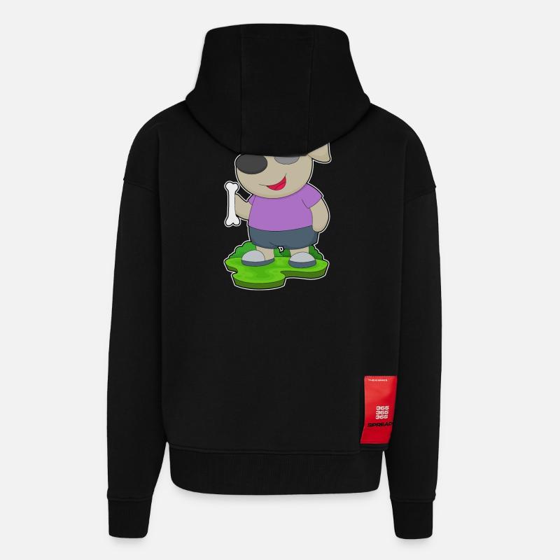 Os de chien - Veste à capuche bio épaisse oversize fabriqué en UE - SOLID BLACK