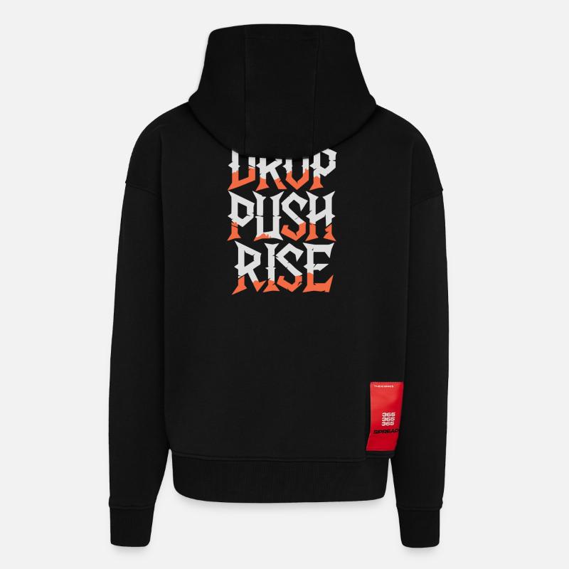 Drop Push Rise - Veste à capuche bio épaisse oversize fabriqué en UE - SOLID BLACK