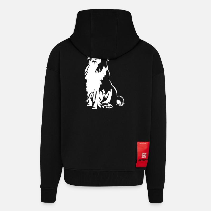 Collie « Black Edition » - Veste à capuche bio épaisse oversize fabriqué en UE - SOLID BLACK