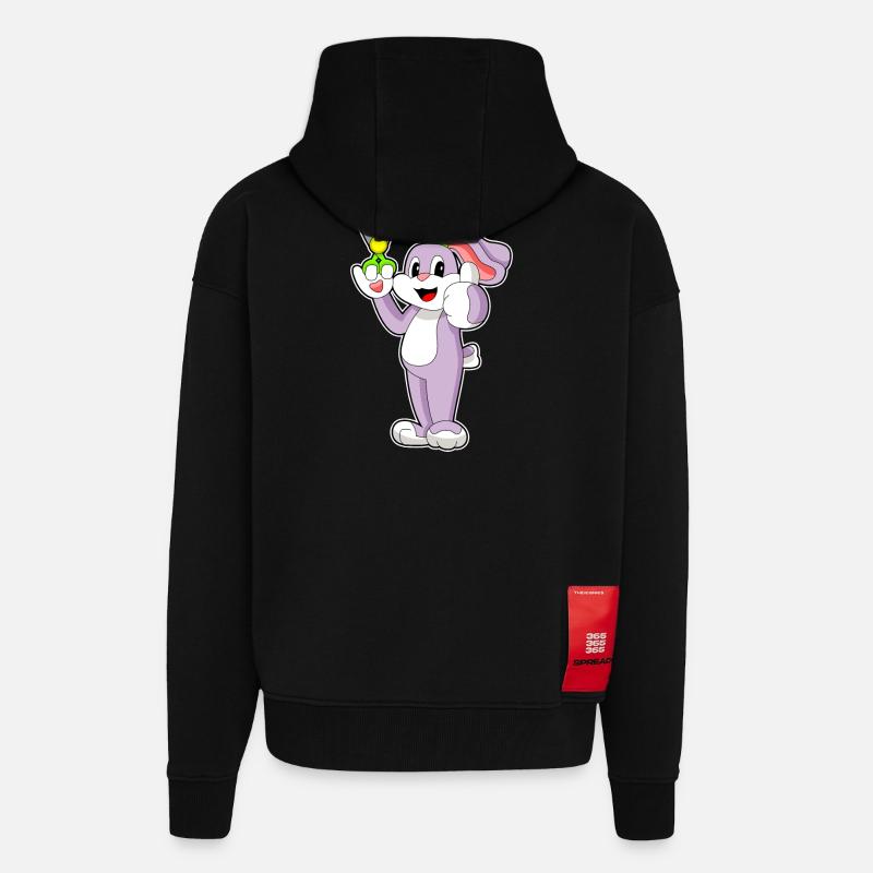 Ciseaux de coiffeur lapin - Veste à capuche bio épaisse oversize fabriqué en UE - SOLID BLACK