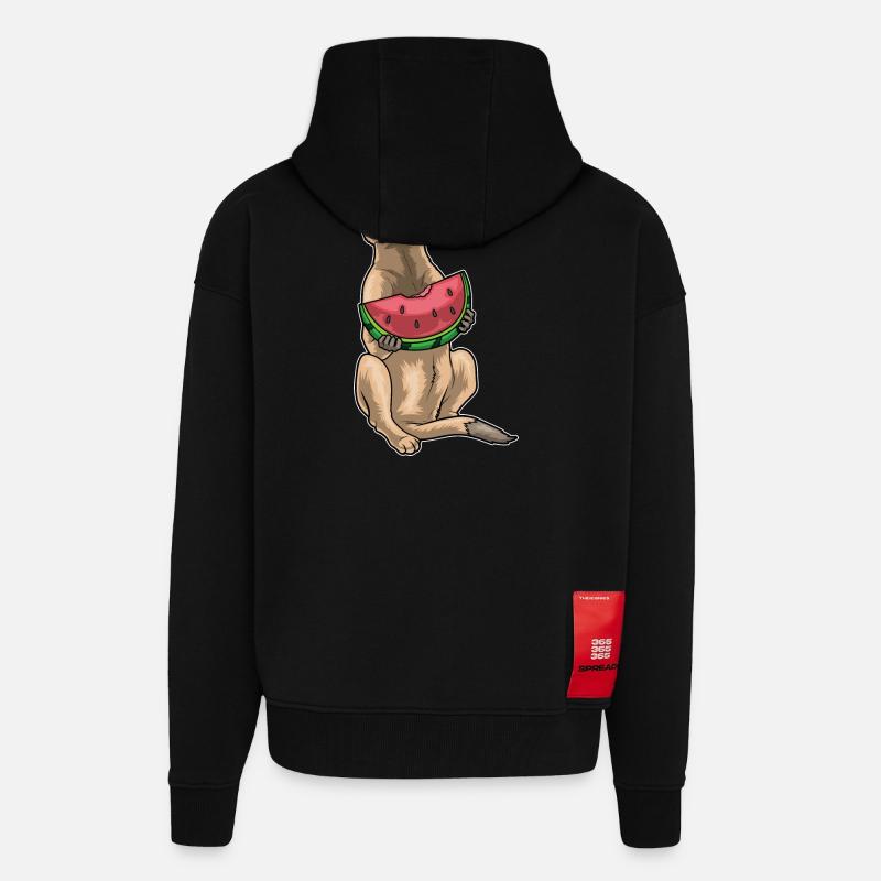 Suricate Pastèque - Veste à capuche bio épaisse oversize fabriqué en UE - SOLID BLACK