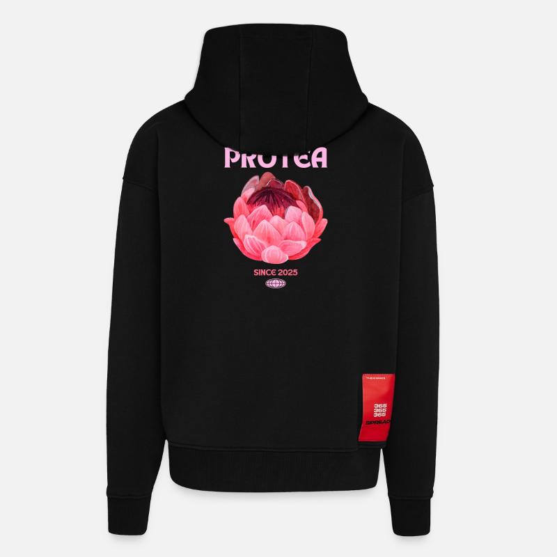 Protea Protea Blüte Proteas Rosa Blüten - Zip Hoodie - made by SPREAD - SOLID BLACK