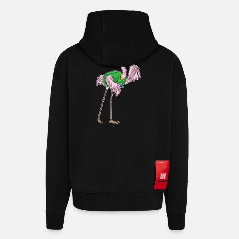 Flamingo Dart Dartpfeil - Veste à capuche bio épaisse oversize fabriqué en UE - SOLID BLACK