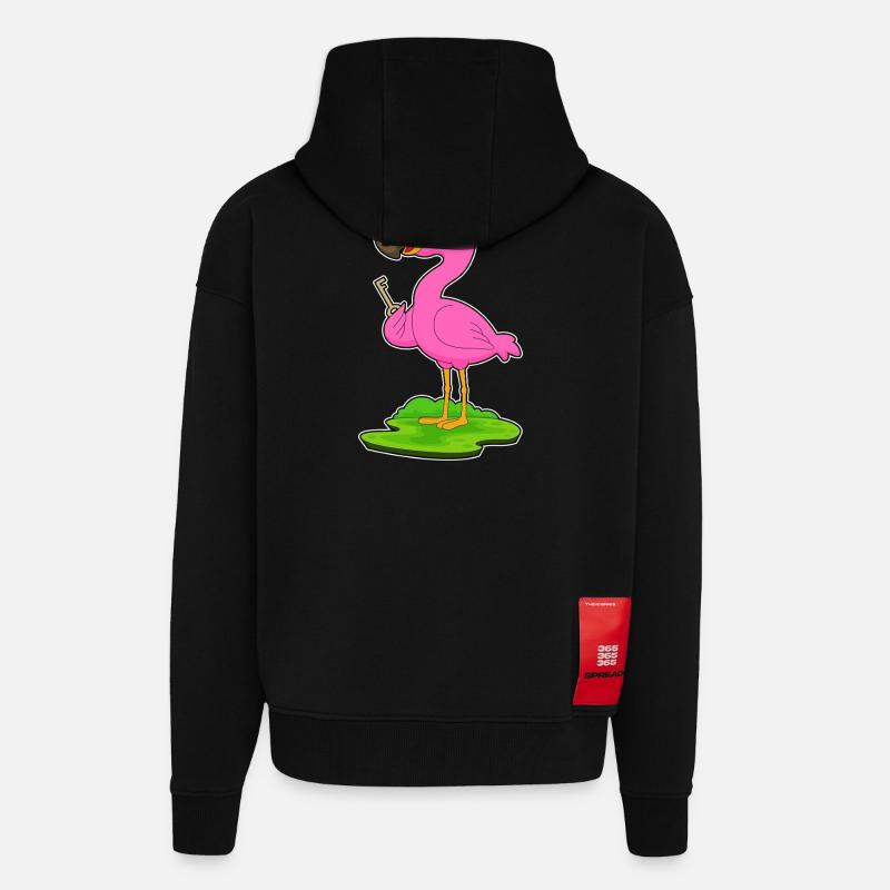 Flamingo Schlüssel - Zip Hoodie - made by SPREAD - SOLID BLACK