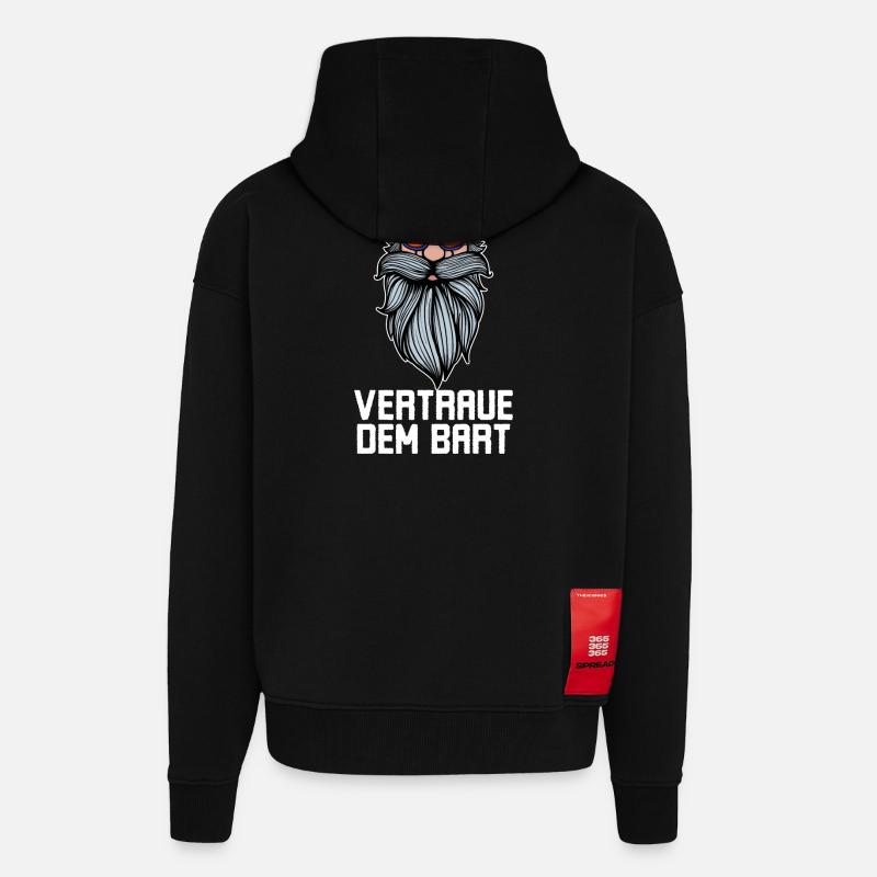 Humorvoll Bart Ziegenbart Statement Bartfrisur - Zip Hoodie - made by SPREAD - SOLID BLACK