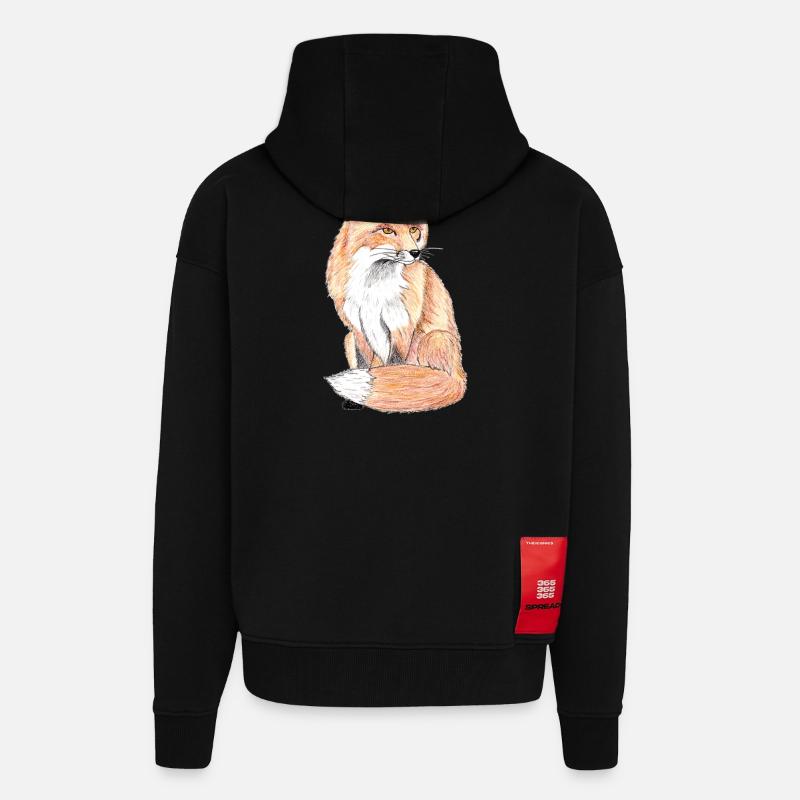 Kleiner Waldfuchs - ein sanfter Begleiter - Zip Hoodie - made by SPREAD - SOLID BLACK