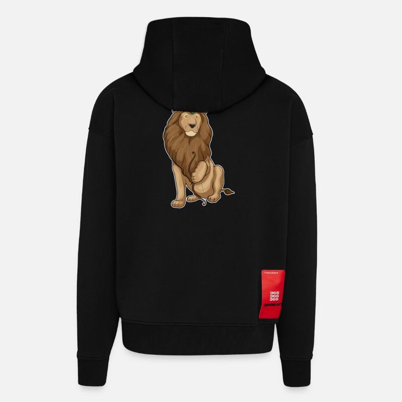 Löwe Bogenschütze Bogen - Zip Hoodie - made by SPREAD - SOLID BLACK