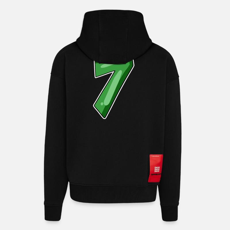 Numéro 7 Numéro - Veste à capuche bio épaisse oversize fabriqué en UE - SOLID BLACK