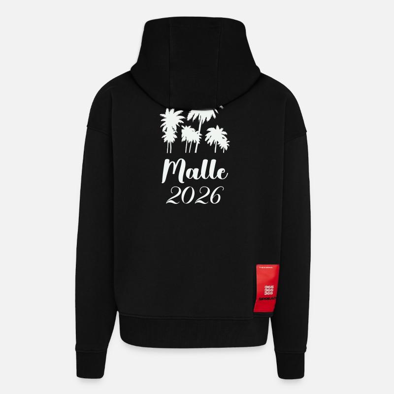 Malle édition Palm Tree 2026 - Veste à capuche bio épaisse oversize fabriqué en UE - SOLID BLACK