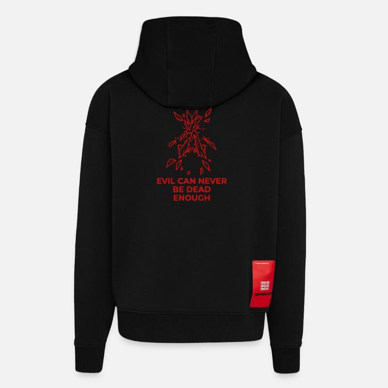 Evil Can Never Be Dead Enough - Zip Hoodie - made by SPREAD - SOLID BLACK