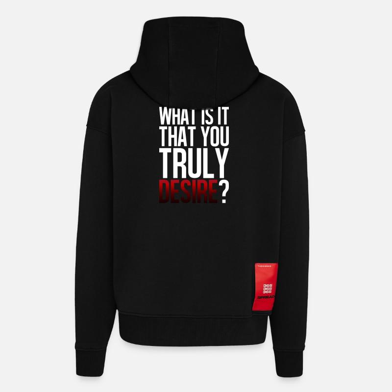 Truly Desire Question Tee - Zip Hoodie - made by SPREAD - SOLID BLACK