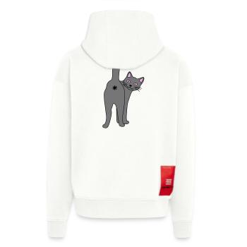 Méchant chat - Veste à capuche bio épaisse oversize fabriqué en UE - SOLID BLACK - Dos