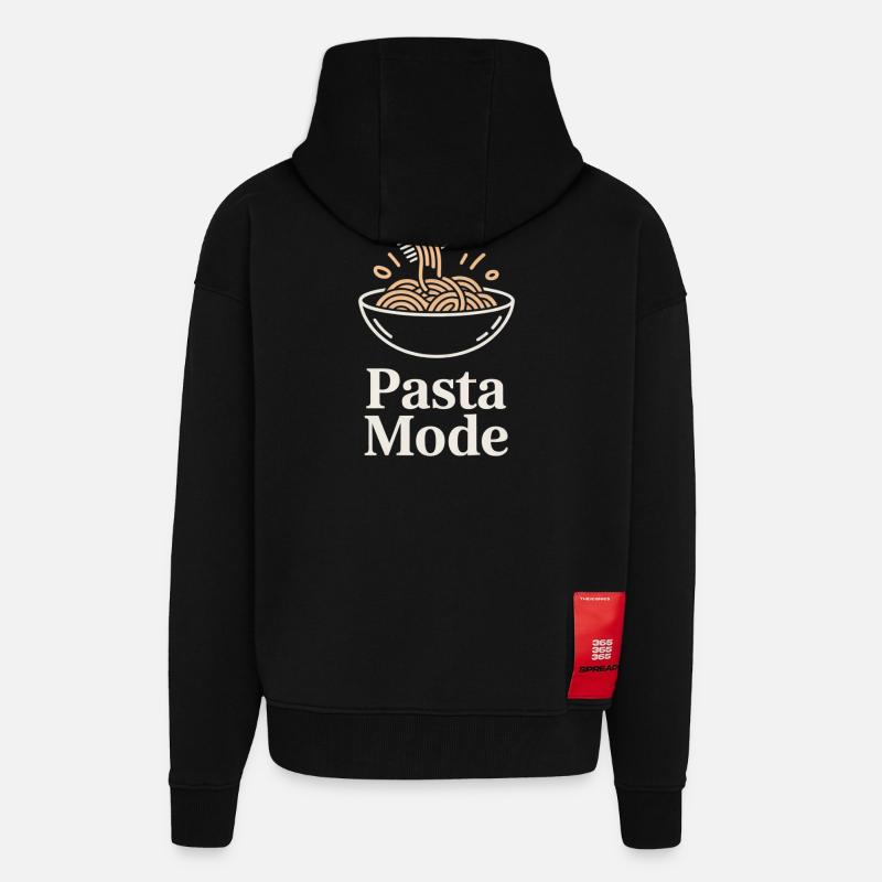 Pasta Mode - Zip Hoodie - made by SPREAD - SOLID BLACK