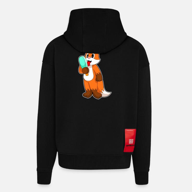 Fox popsicles - Zip Hoodie - made by SPREAD - SOLID BLACK