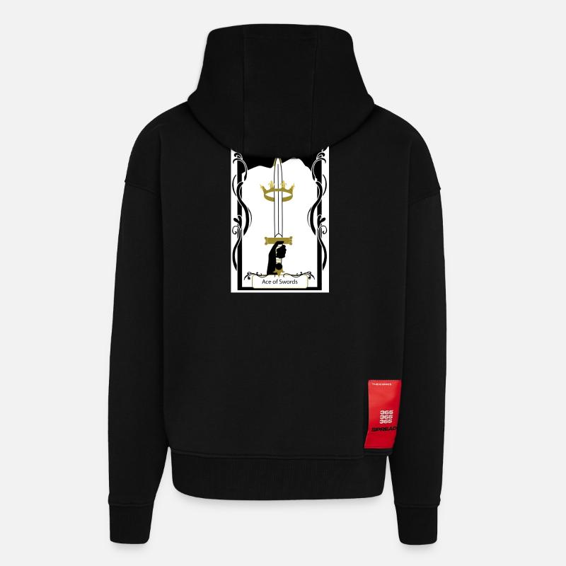 Ass der Schwerter - Zip Hoodie - made by SPREAD - SOLID BLACK