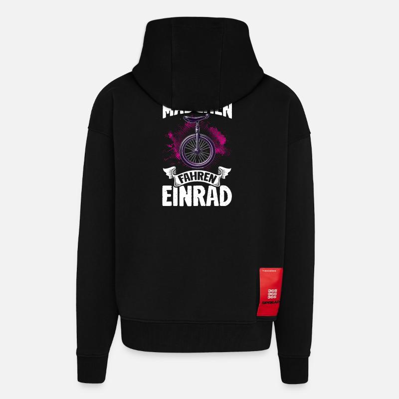 Echte Mädchen Fahren Einrad - Zip Hoodie - made by SPREAD - SOLID BLACK
