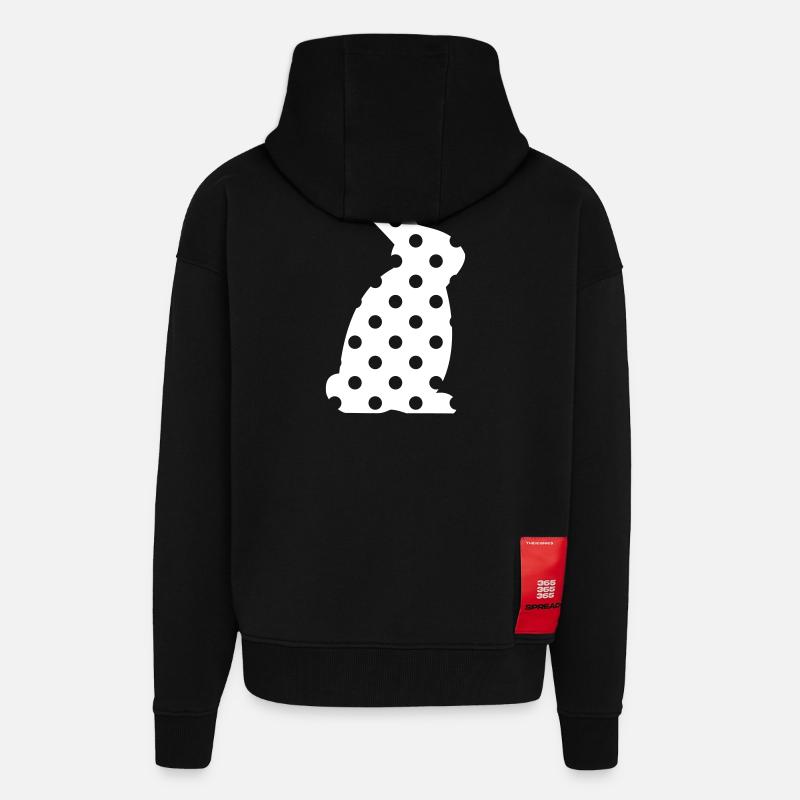 Bunny Dots Easter Gift - Zip Hoodie - made by SPREAD - SOLID BLACK