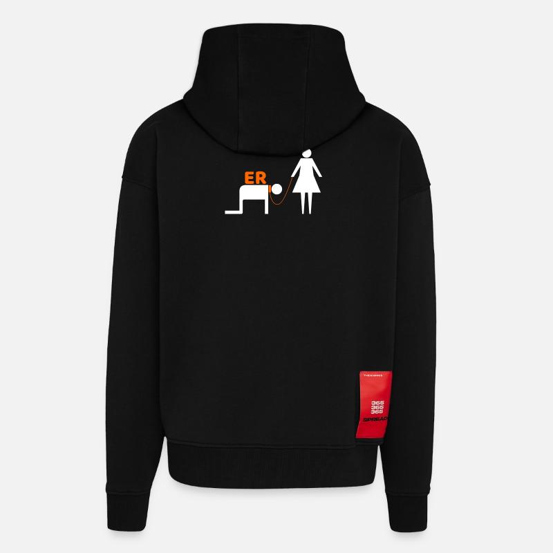 Nuit de poule - Veste à capuche bio épaisse oversize fabriqué en UE - SOLID BLACK