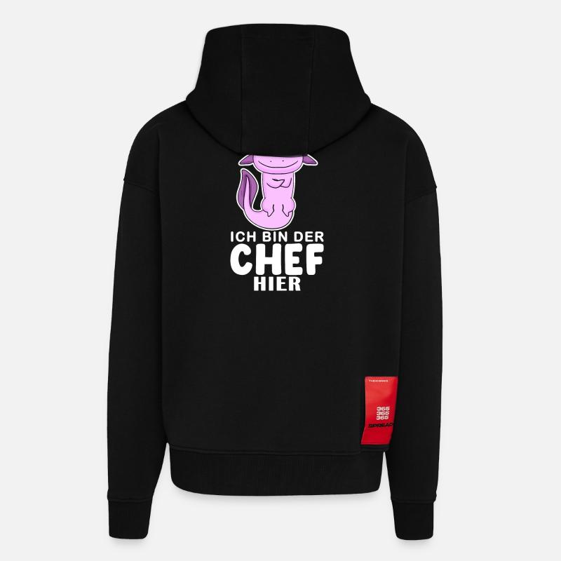 Cool Axolotl Chef - Zip Hoodie - made by SPREAD - SOLID BLACK