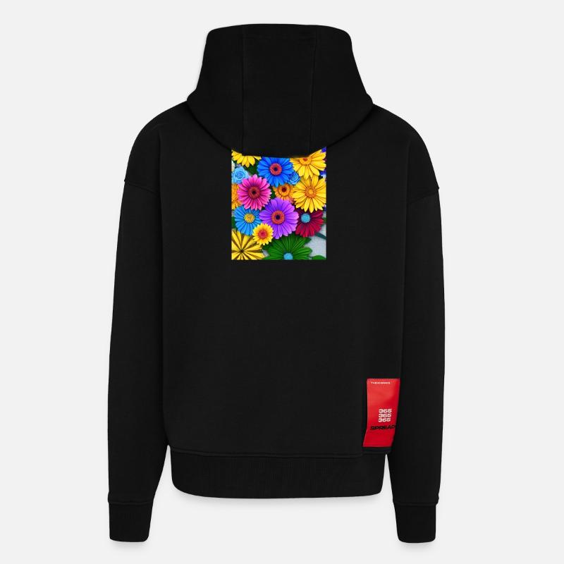Multi Blumen - Zip Hoodie - made by SPREAD - SOLID BLACK