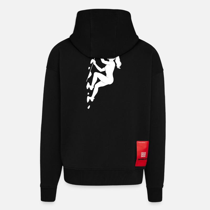 Boulder Silhouette – Aesthetics & Chalk Focus - Zip Hoodie - made by SPREAD - SOLID BLACK