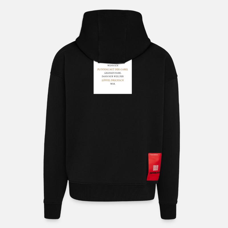 Pudding mit der Gabel - Zip Hoodie - made by SPREAD - SOLID BLACK