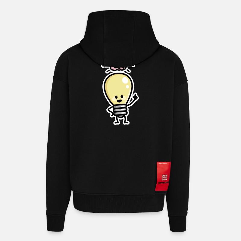 Light Bulb Idea Brains Creative Genius Creativity - Zip Hoodie - made by SPREAD - SOLID BLACK