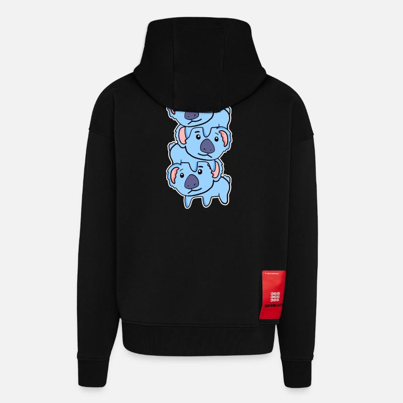 Koala Koalas - Veste à capuche bio épaisse oversize fabriqué en UE - SOLID BLACK
