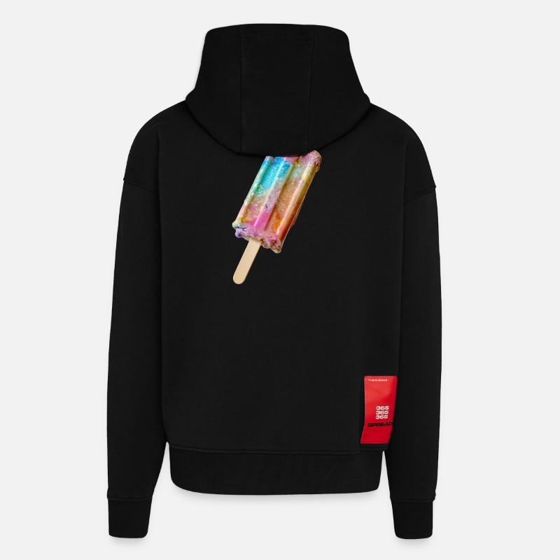 Eis am Stil Regenbogen - Zip Hoodie - made by SPREAD - SOLID BLACK