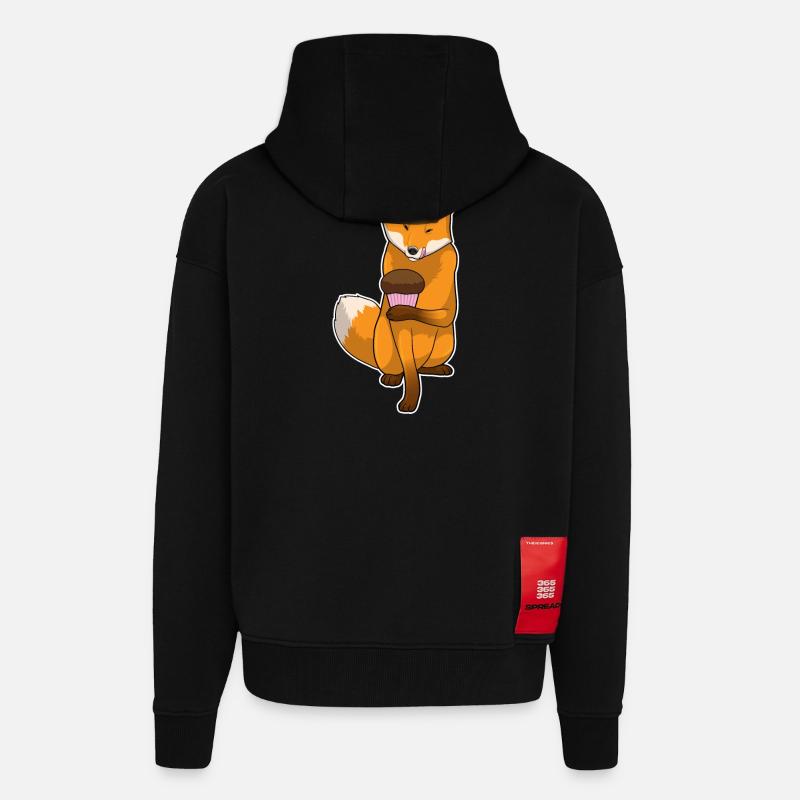 Fuchs Muffin - Zip Hoodie - made by SPREAD - SOLID BLACK