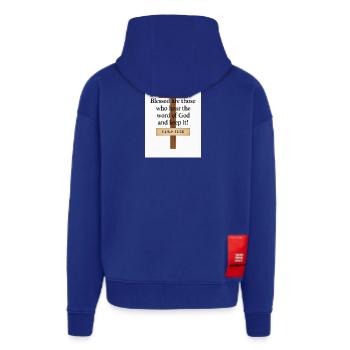 Kreuzzitate: Selige, die Gottes Wort hören - Zip Hoodie - made by SPREAD - Iconic Blue - Hinten