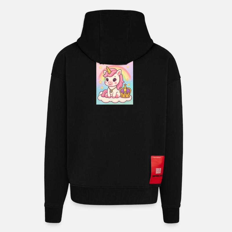 Kleine Einhorn-Prinzessin - Zip Hoodie - made by SPREAD - SOLID BLACK