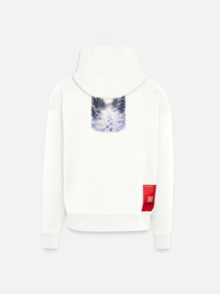 Winter Forest Path Morgenschein - Zip Hoodie - made by SPREAD - SOLID BLACK