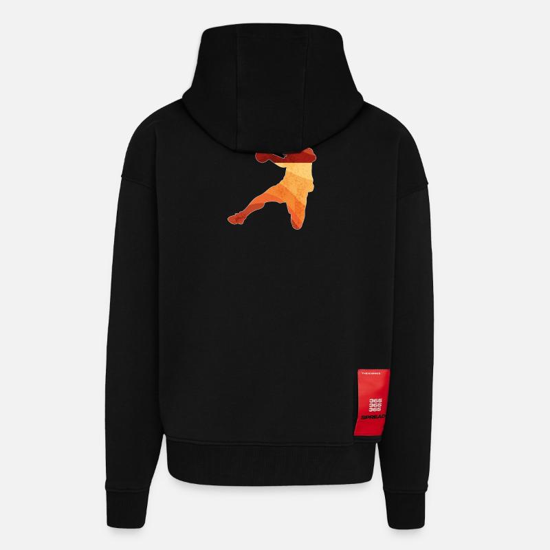 Dunk au basket en rétrogradient - Veste à capuche bio épaisse oversize fabriqué en UE - SOLID BLACK