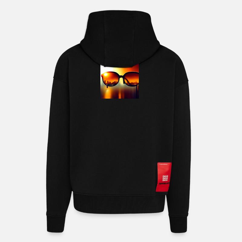 Sunglass-Skyline - Zip Hoodie - made by SPREAD - SOLID BLACK