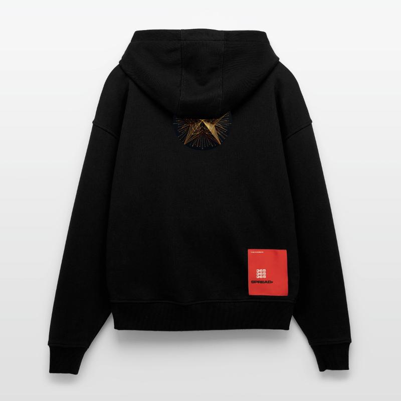 Étoile polygonale dorée Veste à capuche bio épaisse oversize fabriqué en UE