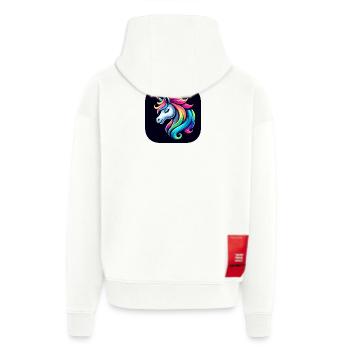 Corne de crinière multicolore Licorne - Veste à capuche bio épaisse oversize fabriqué en UE - SOLID BLACK - Dos
