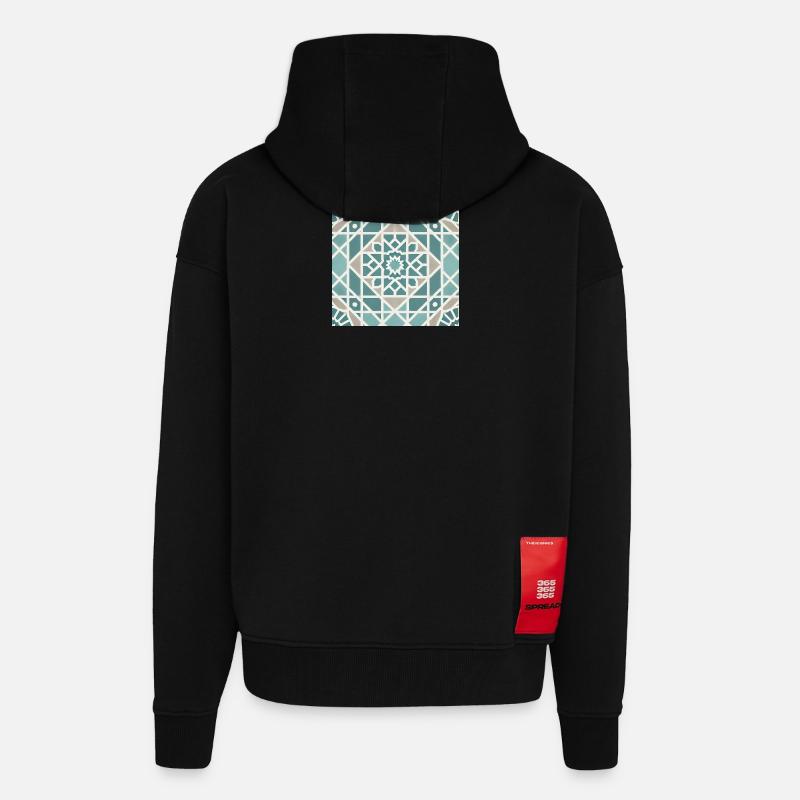 Geometrisches Mandala Muster - Zip Hoodie - made by SPREAD - SOLID BLACK